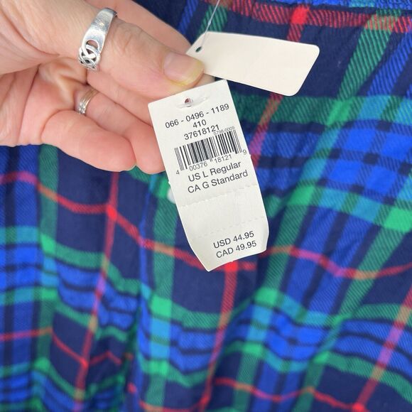 NWT Aerie Flannel Skater Plaid Pajama Pant Green & Blue Woman’s Size Large - Picture 9 of 9